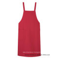 Custom Made Solid Red Cotton Twill Kitchen Cooking Bib Apron